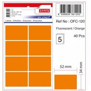 Tanex OFC-120 Flo Turuncu 50 Adet 10'lu Poşet Ofis Etiketi