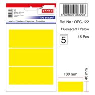 Tanex OFC-122 Flo Sarı 15 Adet Ofis Etiketi