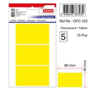 Tanex OFC-123 48x80 mm Fosforlu Sarı Poşetli Ofis Etiketi