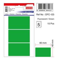 Tanex OFC-123 Flo Yeşil 50 Adet 10'lu Poşet Ofis Etiketi