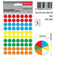 Tanex OFC-128 Mıx 10 mm 540 Adet Color Ofis Etiketi