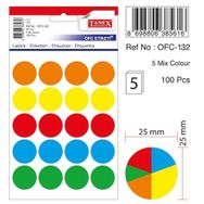 Tanex OFC-132 Mıx Color 25 mm 100 Adet Ofis Etiketi