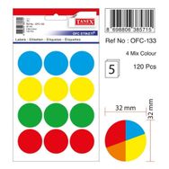 Tanex OFC-133 Mıx Color 30 mm 60 Adet Ofis Etiketi