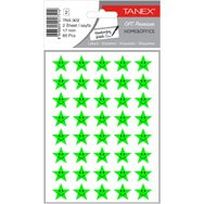 Tanex TNX-302 Flo Yeşil 17 mm 80'li Yıldız Gülen Yüz Etiketi