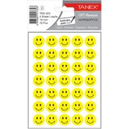 Tanex TNX-323 Sarı 19 mm 70'li Gülen Yüz Etiketi