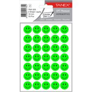 Tanex TNX-325 Flo Yeşil 19 mm 70'li Gülen Yüz Etiketi