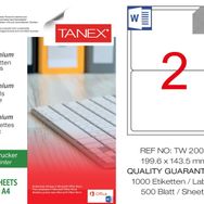 Tanex TW-2002 199.6x143.5 mm 500'lü Laser Etiket