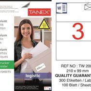 Tanex TW-2003 210x99 mm Sevkiyat ve Lojistik Etiketi