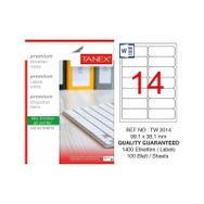 Tanex TW-2014 99.1x38.1 mm 1400 Adet Kuşe Laser Etiket
