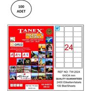 Tanex TW-2024 64x34 mm 100 Adet Lazer Etiket
