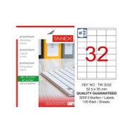 Tanex TW-2032 52.5x35 mm 100'lü Kuşe Laser Etiket