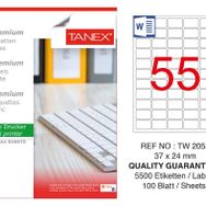 Tanex TW-2055 37x24 mm 100'lü Sökülebilir Etiket