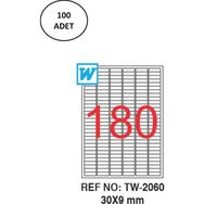 Tanex TW-2060 30x09 mm 100 Adet Lazer Etiket