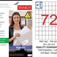 Tanex TW-2072 26.25x33 mm Sevkiyat ve Lojistik Etiketi