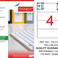 Tanex TW-2104 192x59 mm 100'lü Sökülebilir Etiket