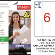 Tanex TW-2106 70x148.5 mm Sevkiyat ve Lojistik Etiketi