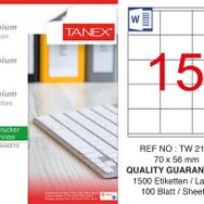 Tanex TW-2115 70x56 mm 100'lü Sökülebilir Etiket