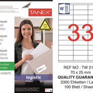 Tanex TW-2133 70x25 mm Sevkiyat ve Lojistik Etiketi