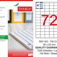 Tanex TW-2172 35x23 mm 100'lü Sökülebilir Etiket