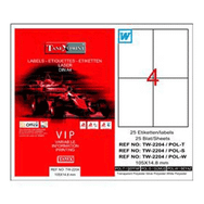 Tanex TW-2204 105x148.5 mm Şeffaf 25 Adet Laser Etiket