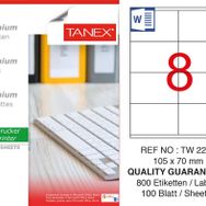 Tanex TW-2208 105x70 mm 100'lü Sökülebilir Etiket