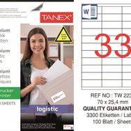 Tanex TW-2233 70x25.4 mm Sevkiyat ve Lojistik Etiketi