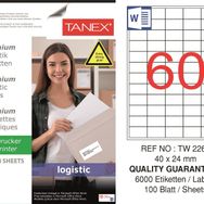 Tanex TW-2260 40x24 mm Sevkiyat ve Lojistik Etiketi