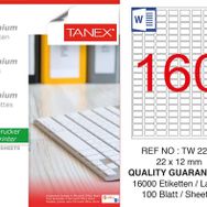 Tanex TW-2280 22x12 mm 100'lü Sökülebilir Etiket