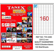 Tanex TW-2280 22x12 mm Laser Etiket