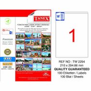 Tanex TW-2294 210x294.86mm Beyaz Sevkiyat ve Lojistik Etiketi