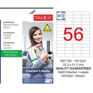 Tanex TW-2321 52.5x21.2 mm 100'lü Kuşe Lazer Etiket