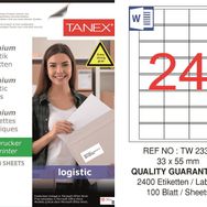 Tanex TW-2334 33x55 mm Sevkiyat ve Lojistik Etiket