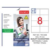 Tanex TW-2408 105x72 mm 100'lü Kuşe Lazer Etiket