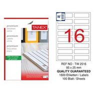 Tanex TW-2516 95x25 mm 100'lü Laser Etiket