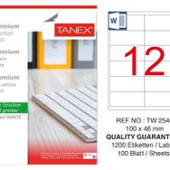 Tanex TW-2546 100x46 mm 100'lü Sökülebilir Etiket
