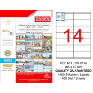 Tanex TW-2614 105x40 mm Lazer Etiket