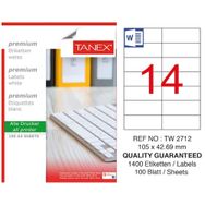 Tanex TW-2712 105x42,69 mm 100 Adet Lazer Etiketi