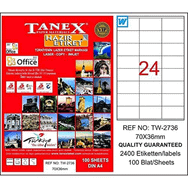 Tanex TW-2736 70x36 mm Laser Etiket