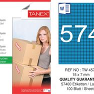 Tanex TW-4574 15x7 mm 100'lü Mavi Pastel Laser Etiket