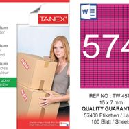 Tanex TW-4574 15x7 mm 100'lü Pembe Pastel Laser Etiket