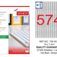 Tanex TW-4574 15x7 mm 100'lü Sökülebilir Etiket