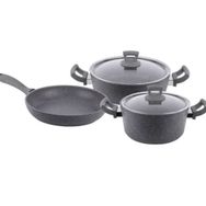 Tantitoni Granitte 5 Parça Gri Granit Tencere Seti