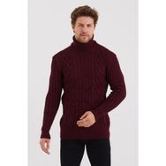 Tarz Cool TRZ8152R06S Bordo Örgü Desenli Erkek Triko Kazak