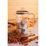 Taşev Silver Cam Moka Pot 3 Fincan