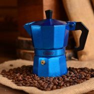 Taşev T1194 Piccolo 3 Fincan Mavi Alüminyum Moka Pot