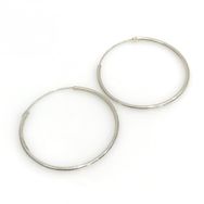 Taşsız Düz Spor 32 mm Gümüş Halka Küpe