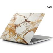 Techmaster Apple Macbook Pro 15 2016 A1707 Mermer Desenli Kapak Sarı Kılıf