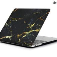 Techmaster Apple Macbook Pro 15 2016 A1707 Mermer Desenli Kapak Siyah Kılıf