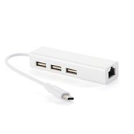 Techmaster Usb-C 3.1 Type-C 3 USB 3.0 ve RJ45 Yüksek Hızlı Ethernet Port