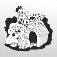 Technopa 130 cm Uzunluk Tatlı Hayvanlar Folyo Sticker